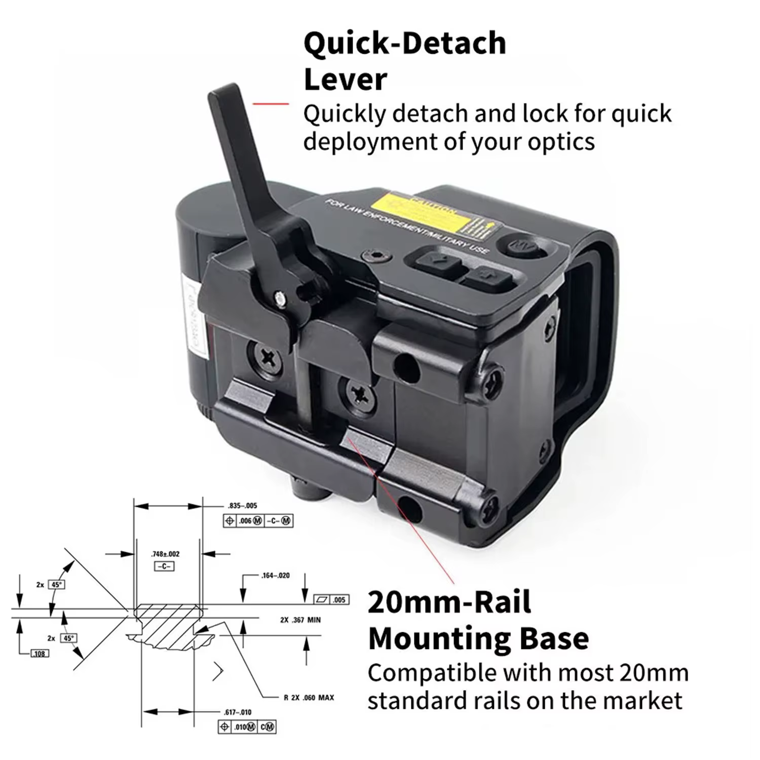 558+G33 Holographic Reflex Sight Red Dot Optic Sight with G33 3X Magnifier Combo Built-in Flip QD Mount — image 5