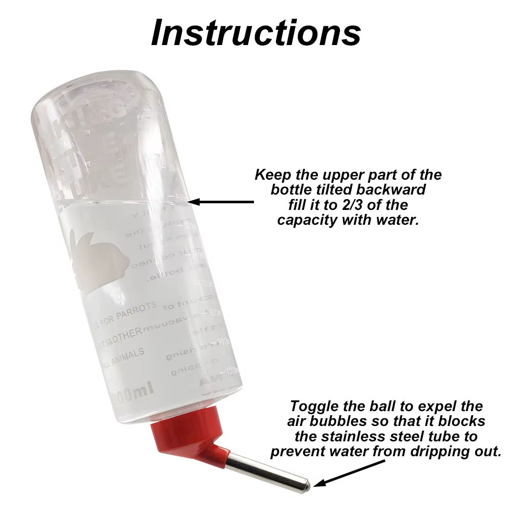 Bottle de Agua Automático para Pequeños Animales 1000 ml - Colores Aleatorios, Suspendido — imagen 2