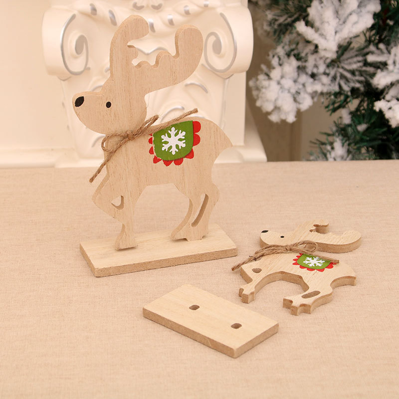Christmas wooden desktop ornaments, shop window displays, DIY assembly, small gifts, Christmas deer decorations, and supplies — image 4