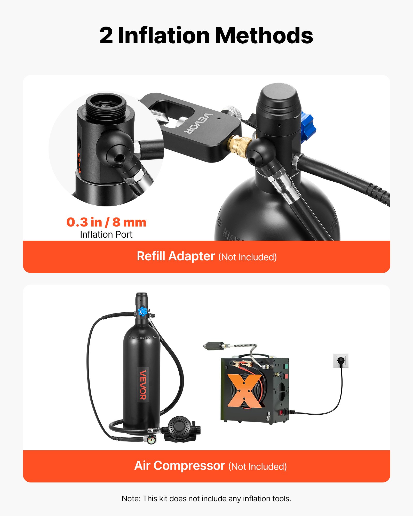 Mini Scuba Tank, 1.9L Portable Small Diving Tank For Underwater Breathing, Reusable Lung Diving Cylinder Up To 35 Minutes Dive Time, Emergency Rescue Pony Bottle With Backpack For Snorkeling — imagen 3