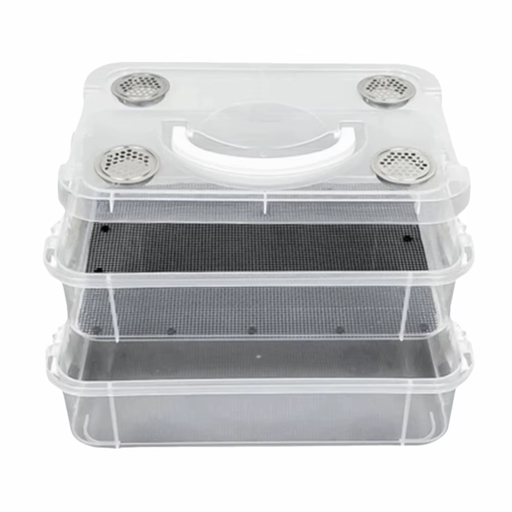 Transparent Mealworm Breeding Box Moisture-proof Double-Layer Corn Worm Feeding Farm Bin Odor Control Screening Feces Breeding — image 3