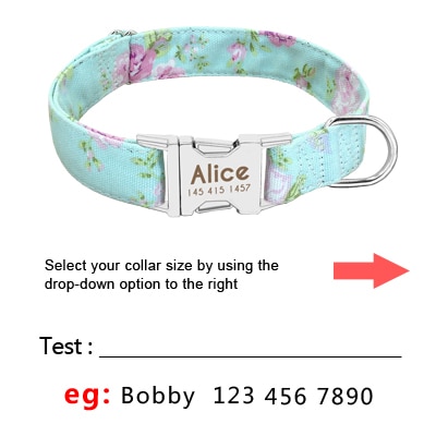 Dog Collar Personalized Nylon Pet Dog Tag Collar Custom Puppy Cat Nameplate ID Collars Adjustable For Medium Large Dogs Engraved — image 2