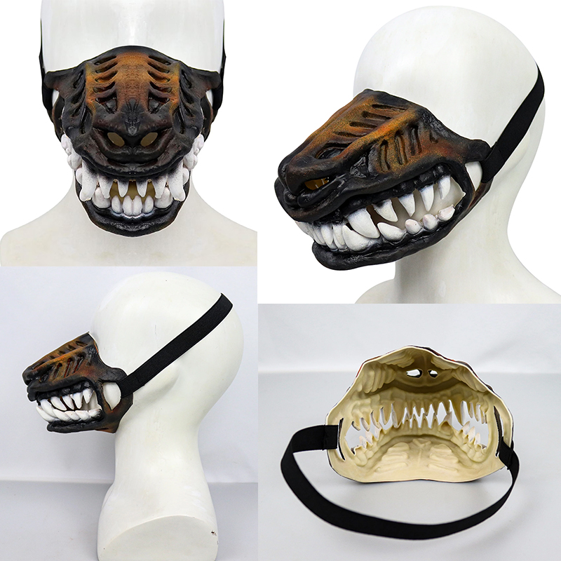 Dinosaur Dog Mask with Moving Teeth, Latex Funny Pet Hood for Halloween Cosplay & Photo Props — image 12