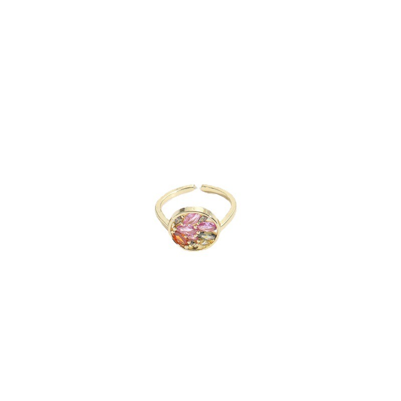 Anillo Abierto de Zircón con Ojo de Caballo para Mujeres Pequeñas en Estilo Nuevo de Cobre 14K Oro Real — imagen 6
