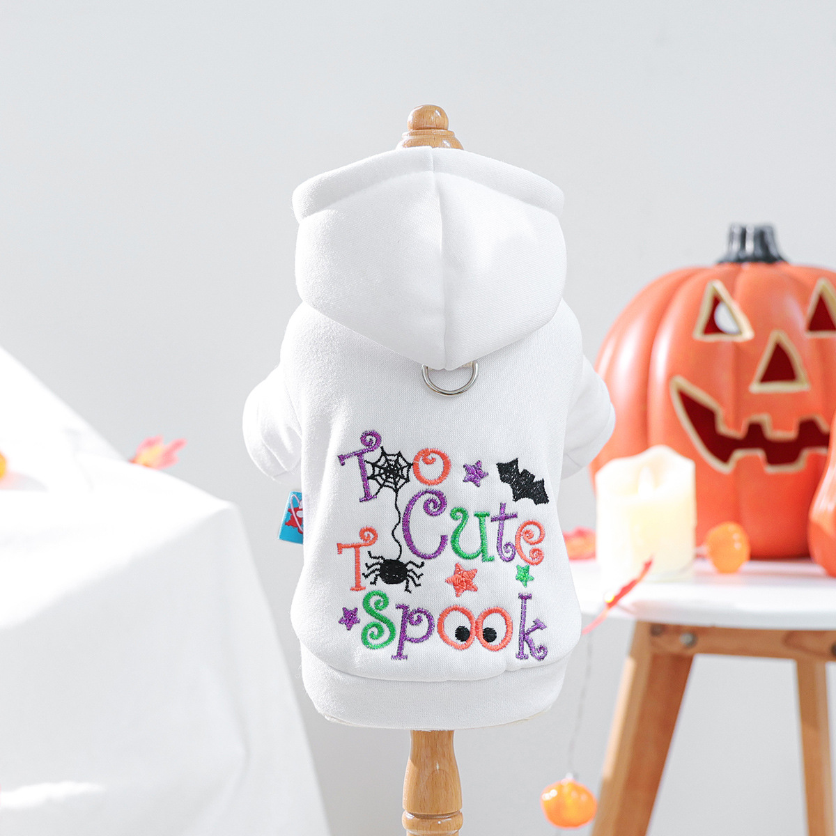 Ropa de Mascotas PETCIRCLE: Chaqueta de Hoodie con Letras Bordadas para Perros y Gatos de Halloween — imagen 5