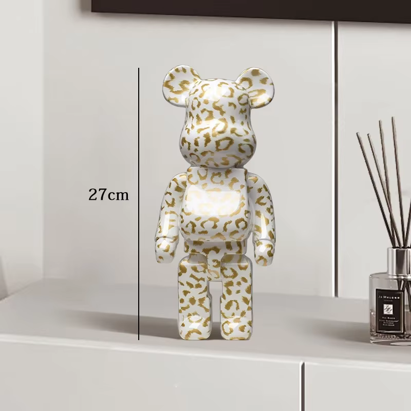 Graffiti Bear Statue Paint Block Bear Decor Resin Desktop Ornaments Home Decoration Living Room Bear Floor Sculpture Gifts — image 14