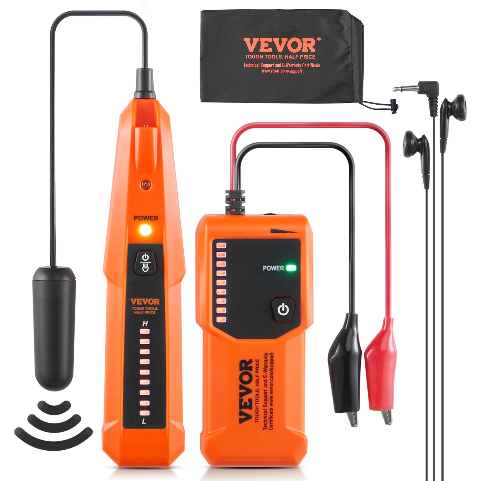 Localizador de Cables Subterráneos, 3 FT de Profundidad Máxima, Detector de Roturas con Auricular, Hasta 1000 FT de Longitud de Detección para Jardinería y Sistemas de Riego — imagen 1