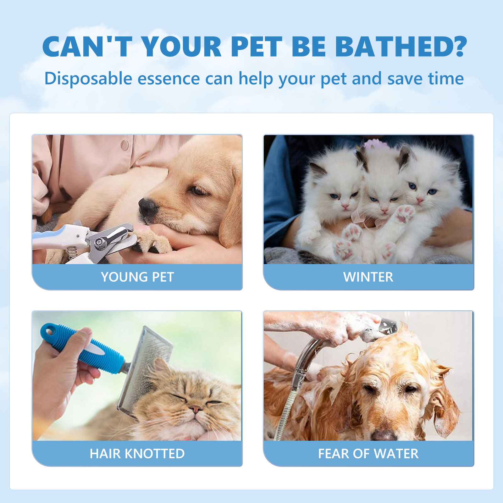 Pet Leave-In Serum Set For Cats And Dogs To Clean Hair Fluffy, Soft And Fragrance Care Essence — imagen 5