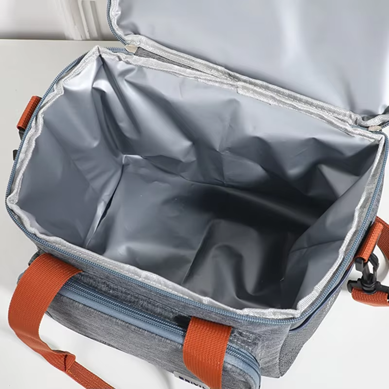 Picnic Bags Double Layer Lunch Bag Thermal Insulation Food Drink Storage Tote Crossbody Cooler Picnic Supplies Storage Bags — imagen 4