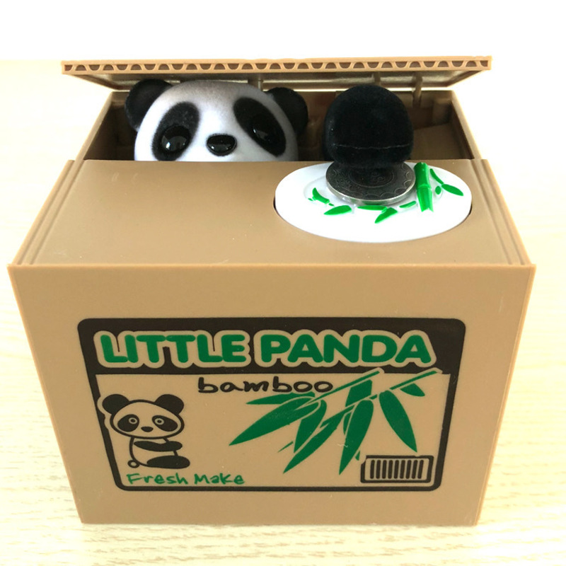 Automated Plastic Coin Bank in Panda/Cat Shape - Electronic Deposit, Savings for Kids, Great Gift — image 1