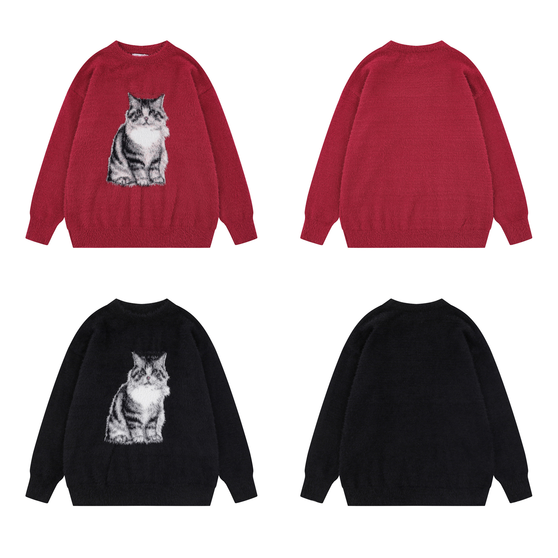 Cartoon sitting cat sweater — image 6