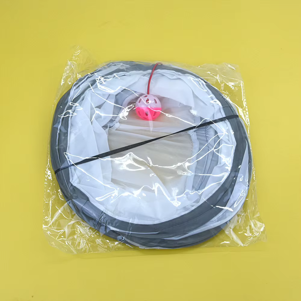 Pet Cat Tunnel Toys Foldable White Pet Cat Kitty Training Interactive Fun Toy For Cats Rabbit Animal Play Tunnel Tube — image 4