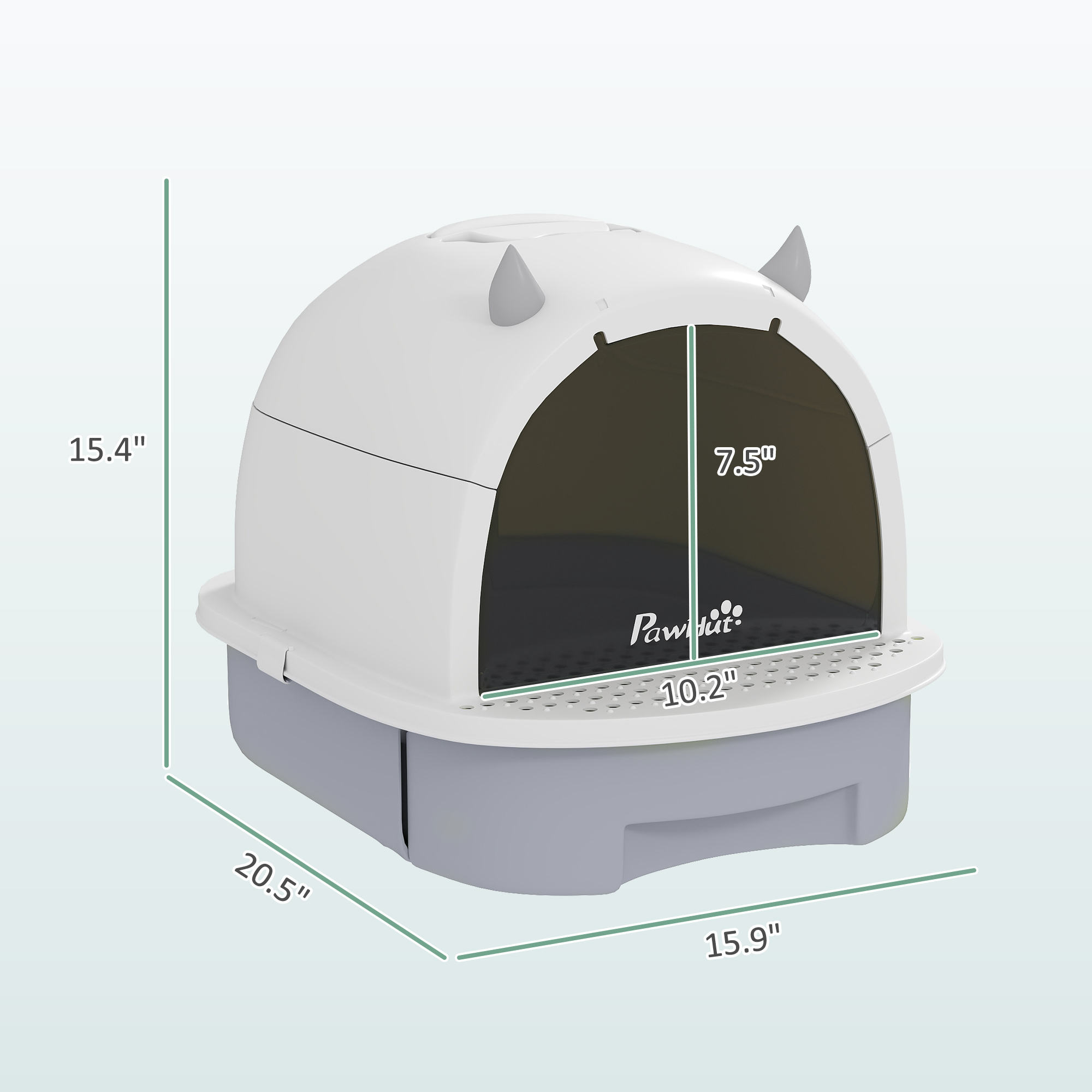 Covered Cat Litter Box with Lid, Scoop, Deodorizing Bags for Odor Control, Privacy, Easy to Clean, Gray — imagen 5