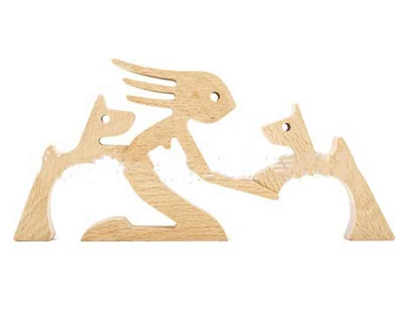 Escultura de Madera para Decoración de Hogar con Perro y Dueño - Regalo de Navidad para Amantes de los Animales — imagen 23
