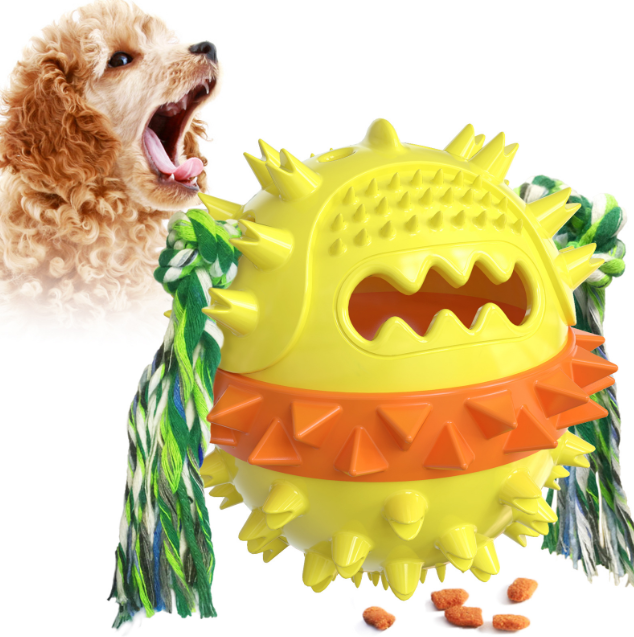 Pet teeth grinding stick makes sounds dog toys squeak and leak food balls — image 4