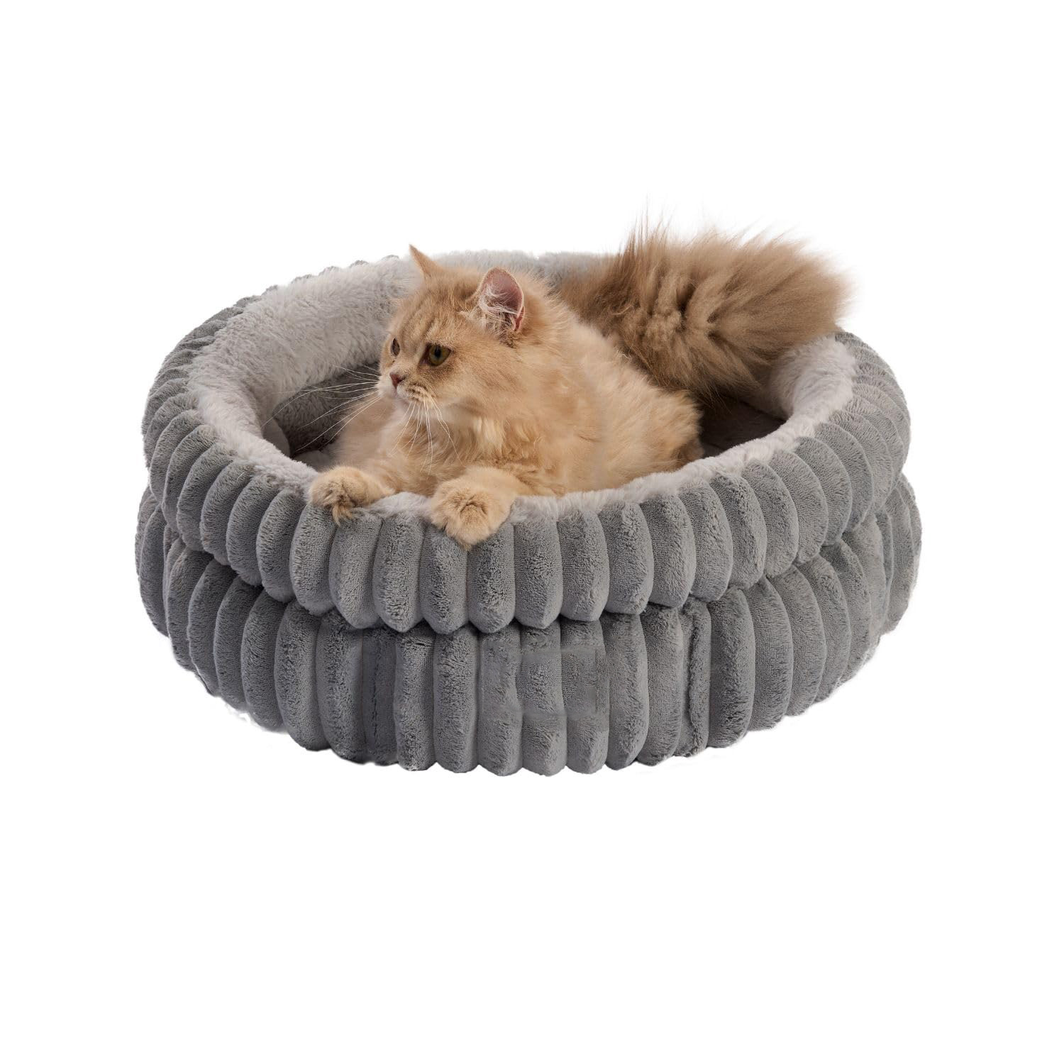 High-Quality Rabbit Fur Round Pet Bed for Dogs and Cats, Warm and Thick Small Dog Mat and Cat Sofa — image 5