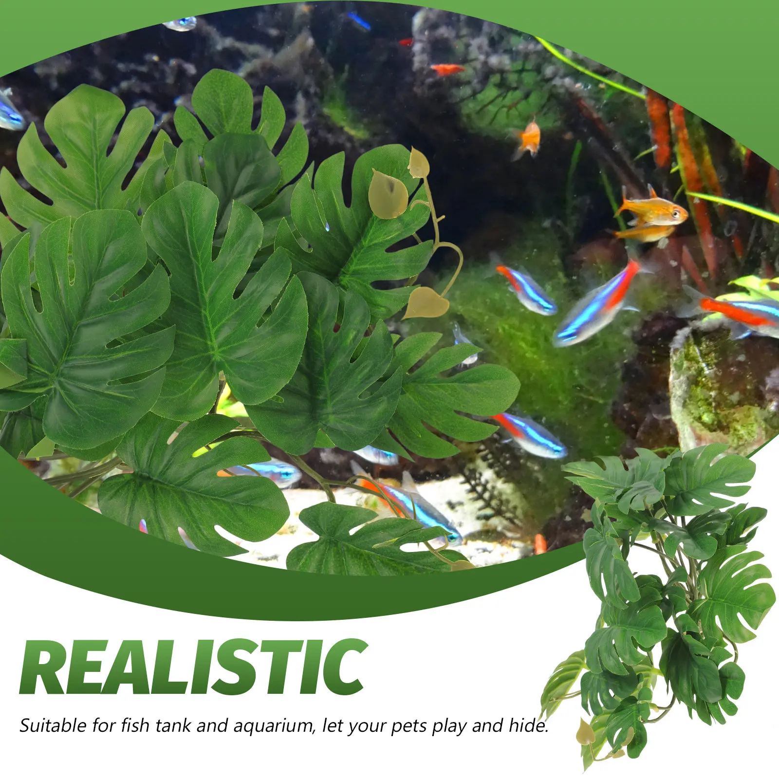 Plantas Artificiales para Terrario Decoración de Planta de Reptil Ornamiento de Acuario — imagen 6