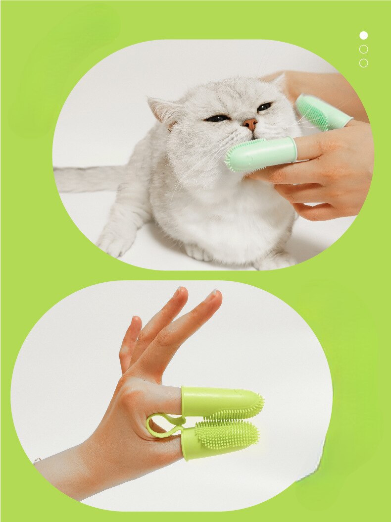 Dental para Perros con Dedos Dobles - Cepillo Oral para Mascotas con Mangas de Látex — imagen 3