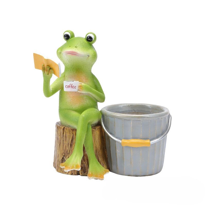 Lovely Frog Decoration Balcony Table Top Courtyard