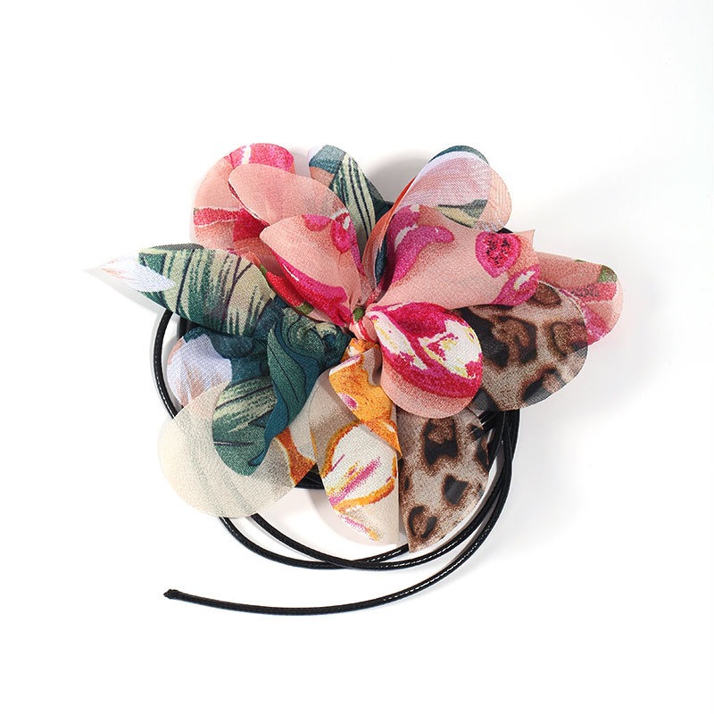 Cuelgue de Cuerda con Flor de Leopardo Multicolor en Tela Manual — imagen 3