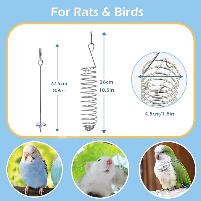 2-Piece Rat Enrichment Toys, Stainless Steel Fruit And Vegetable Holder For Small Animals — image 4