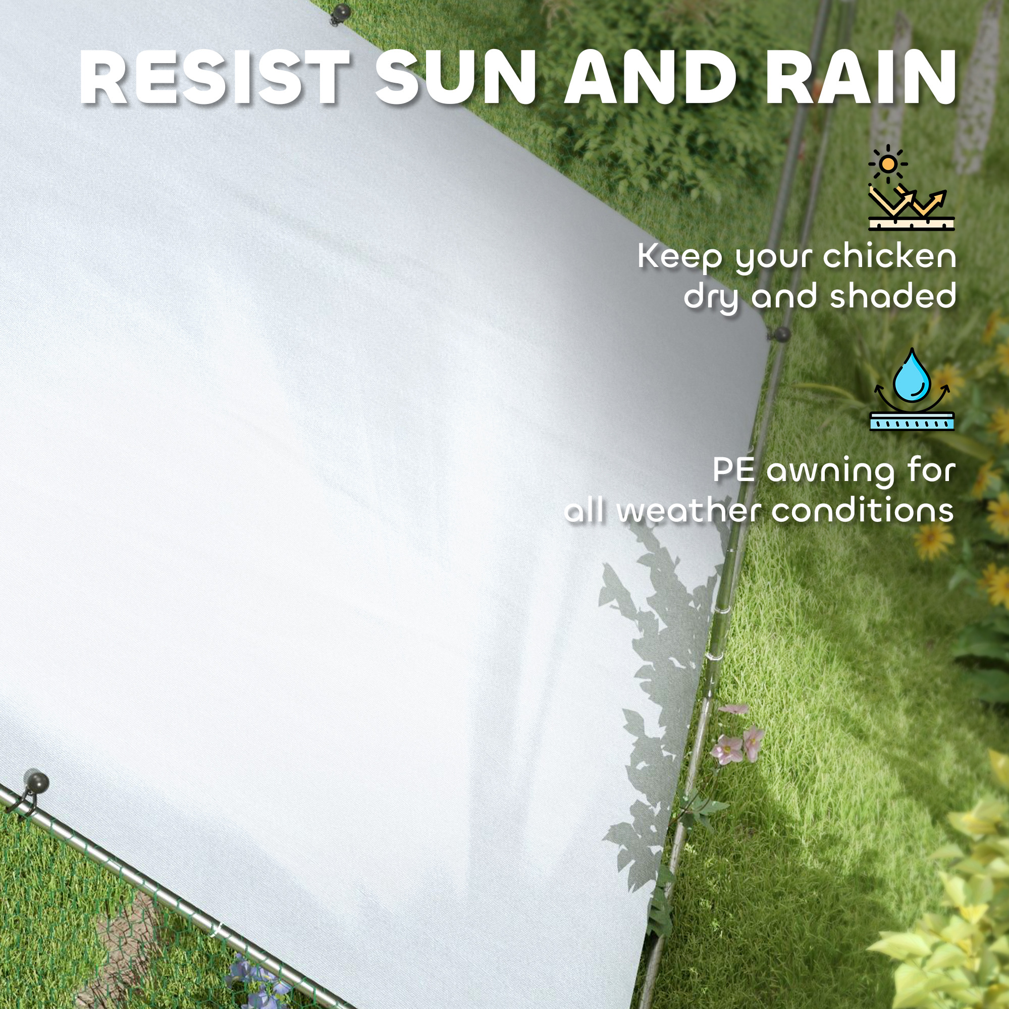 Large Chicken Coop with Waterproof and Anti-UV Cover, Spire Shaped for Outdoor and Yard Farm Use, 39 x 10 x 6.4 — image 6