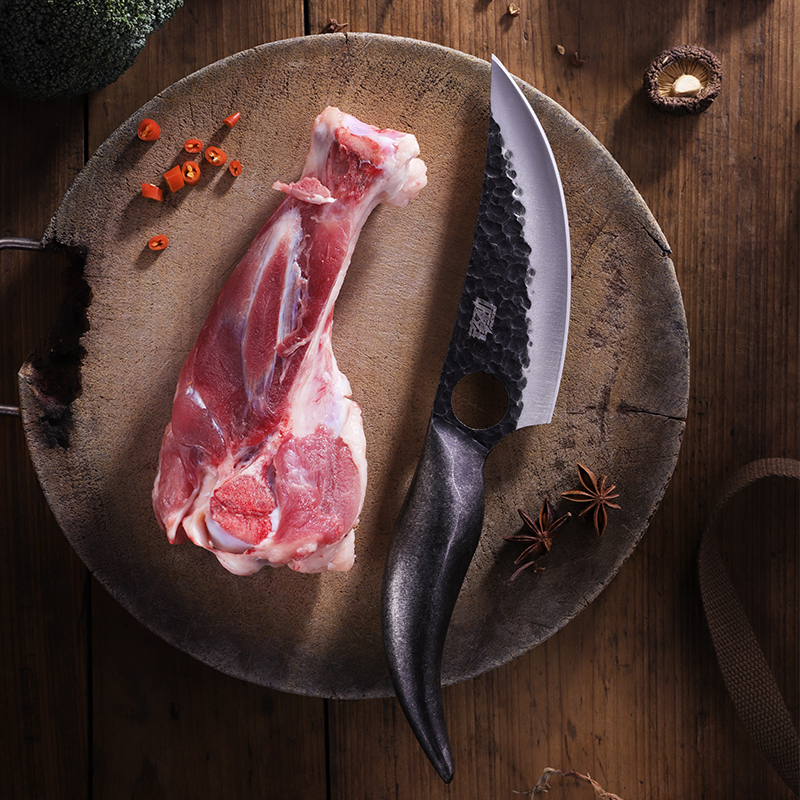 Sharp Spot Forging Slaughtering Knife Hammer Bone Cutting Machete Outdoor Multi-Purpose Knife Portable Stainless Steel Pig Killing And Meat Cutting Knife — image 1
