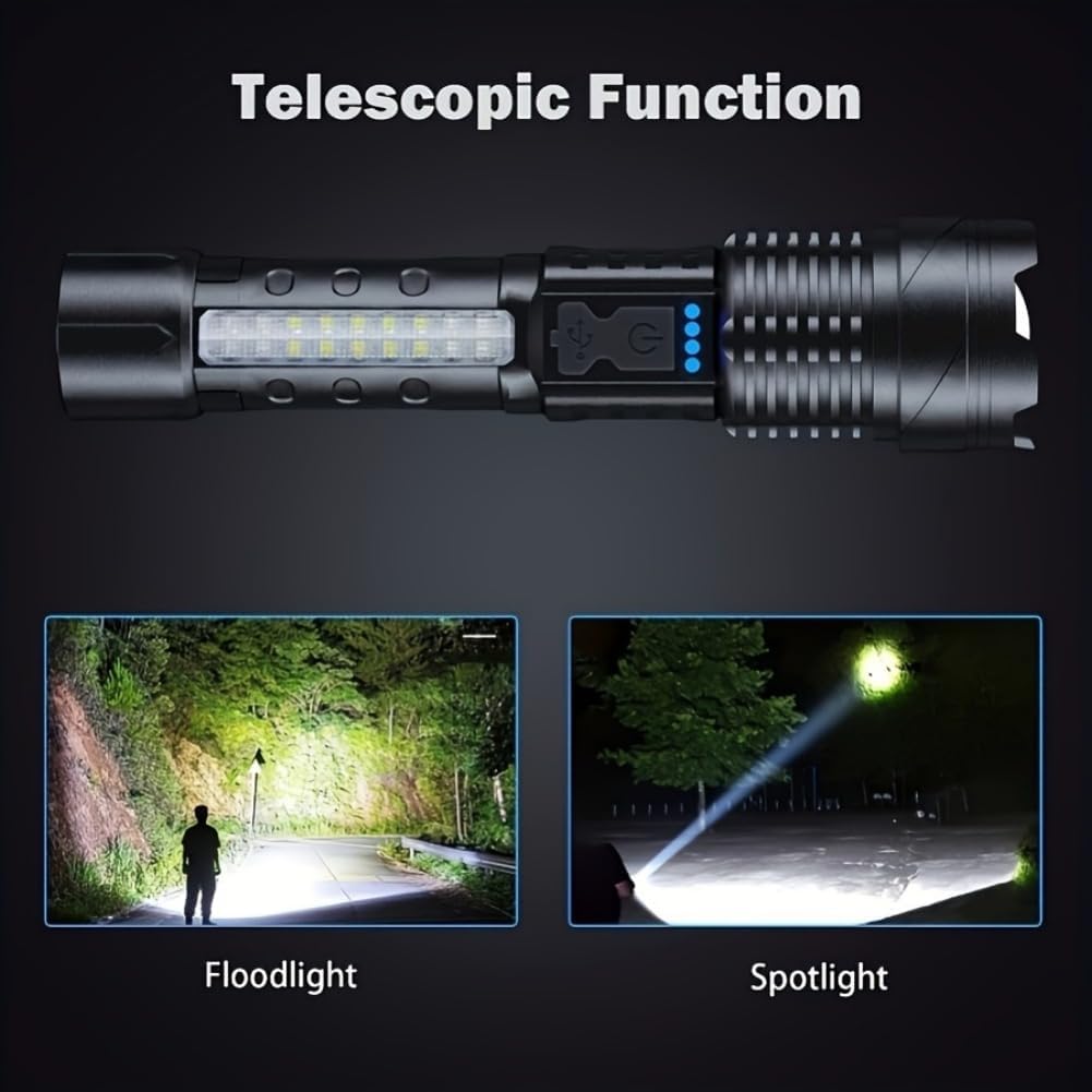 Lámpara LED de Alta Potencia Portátil con Recarga, Foco Ajustable y Resistente al Agua para Camping, Pesca, Caza, Escalada y Emergencias — imagen 3