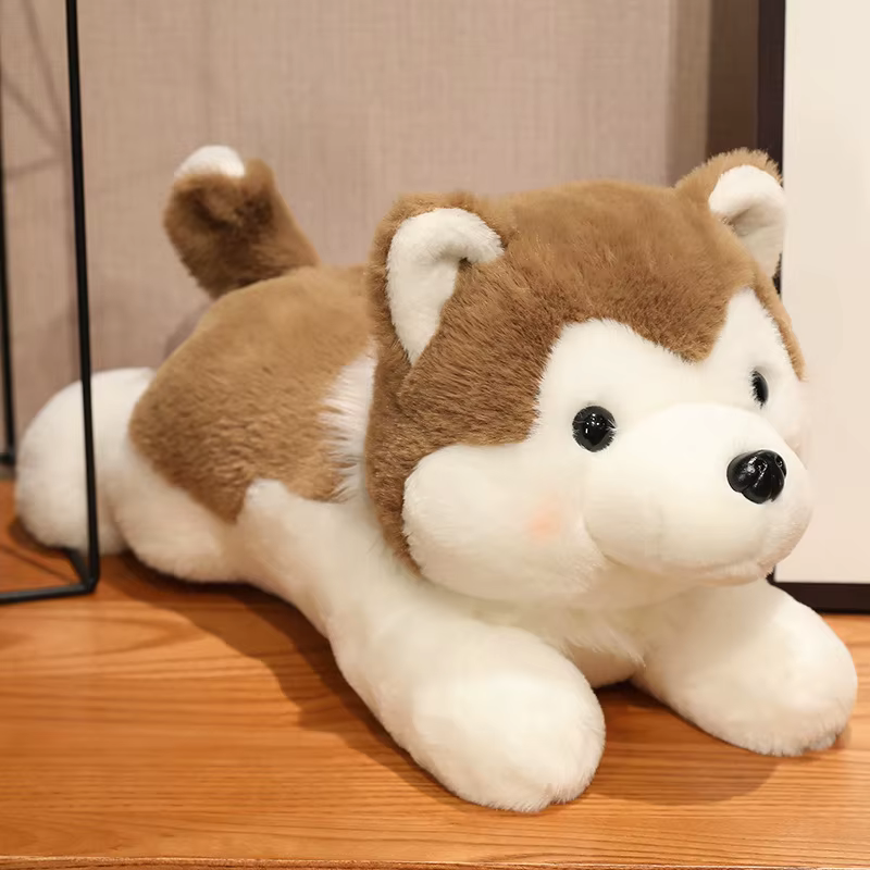 30/40CM Cute Husky Dog Plush Toy Stuffed Animal Soft Kawaii Lying Brown Pet Puppy Pillow Doll Toys for Xmas Gift — image 2