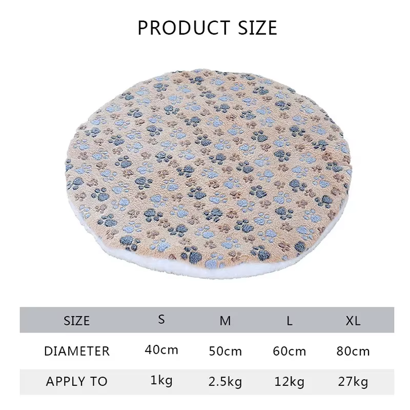 Plush Cat Bed Mats Round Pet Bed for Cats Small Dogs Soft Fleece Pet Sleeping Mat Kitten Puppy Nest Pet Cushion Cat Accessories — image 6