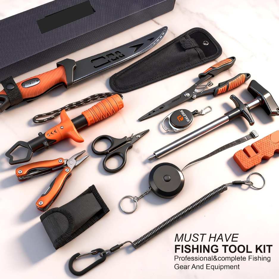 Fishing Fillet Knife Set With Pliers, Measuring Tape & Non-Slip Grip — image 2