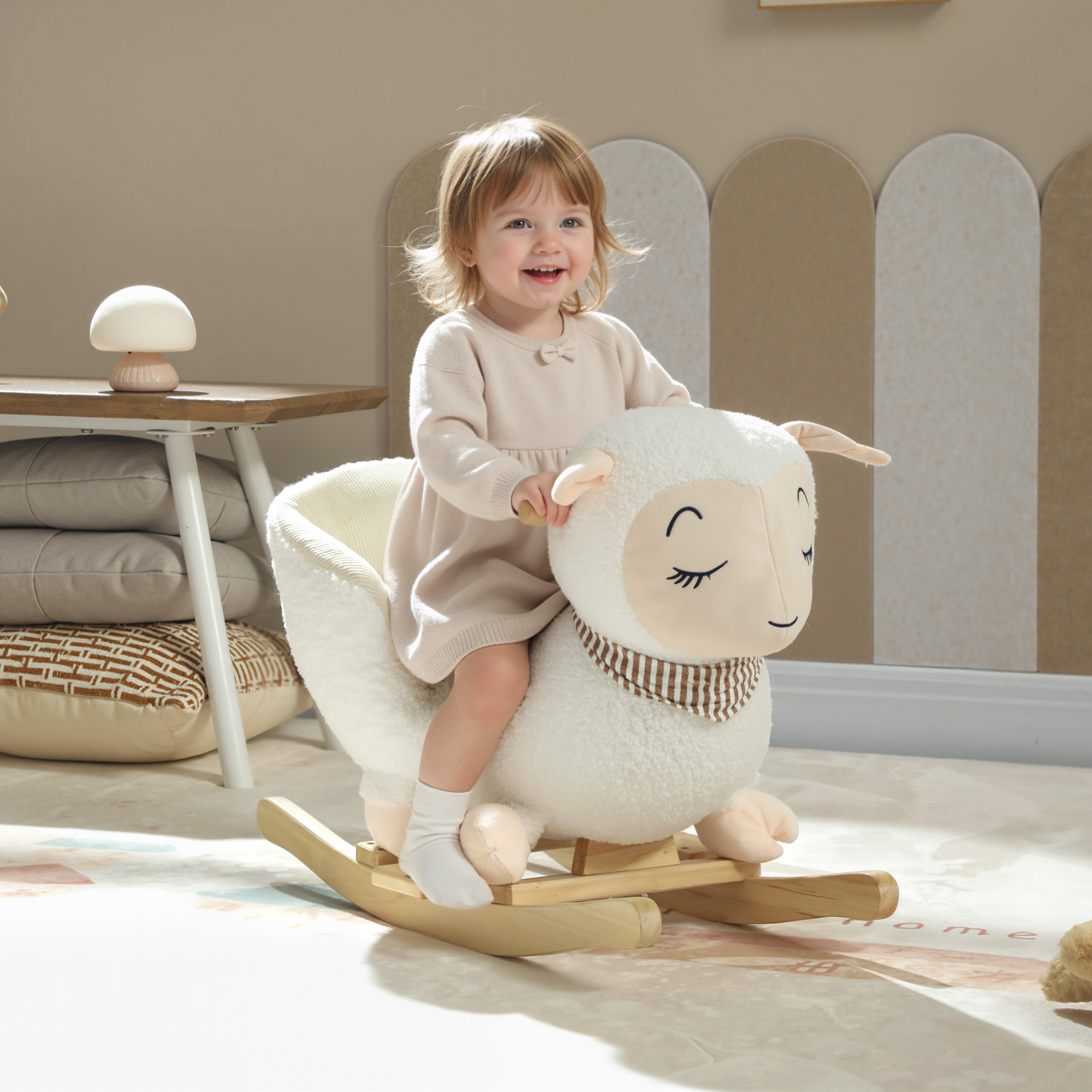 Caballo de Roca para Bebés, Oveja que Canta con Canción de Cuna para Niños de 18-36 Meses, Blanco — imagen 5