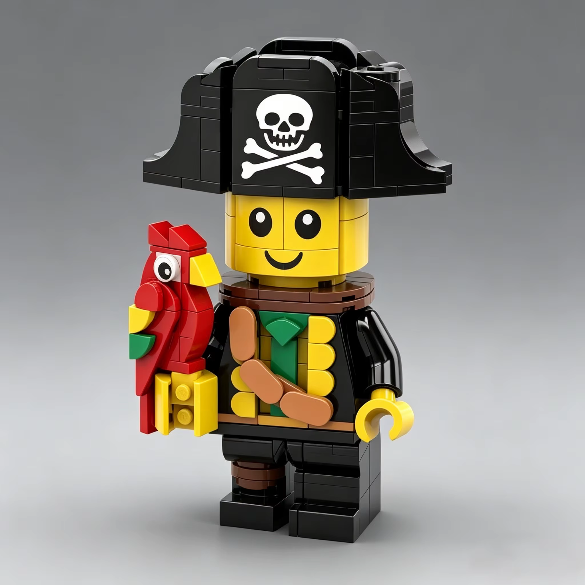 Pirate Character Assembly Toy with Parrot, Creative Adventure Style Model Building Set for Desktop Decoration & Collection — image 4