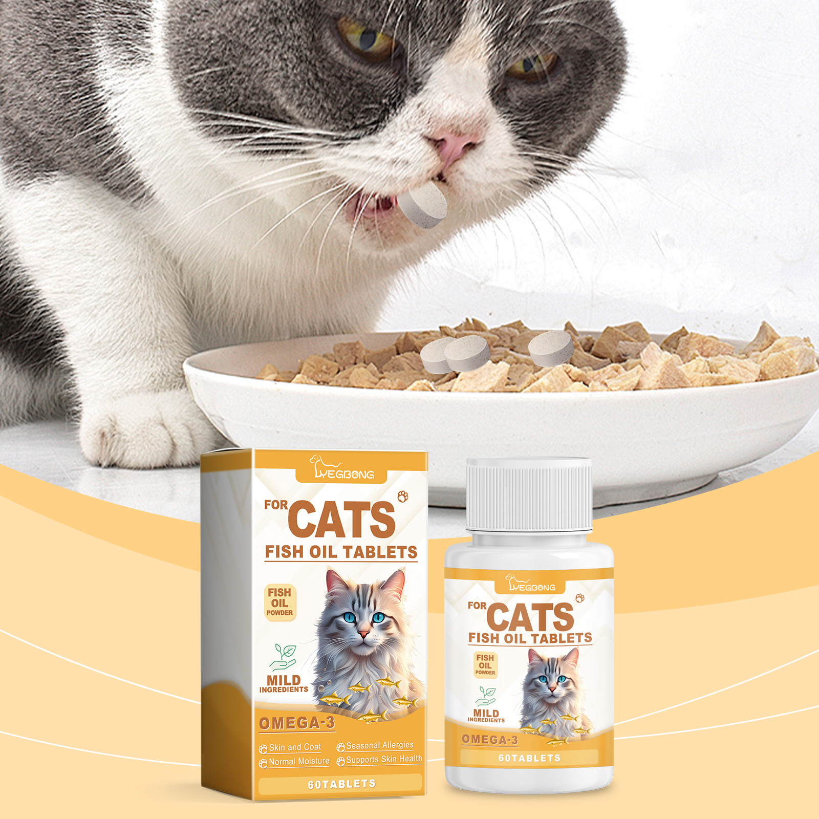 Suplementos de Aceite de Pescado Multidimensionales para Gatos - Cuidado Cutáneo y Inmunidad — imagen 4