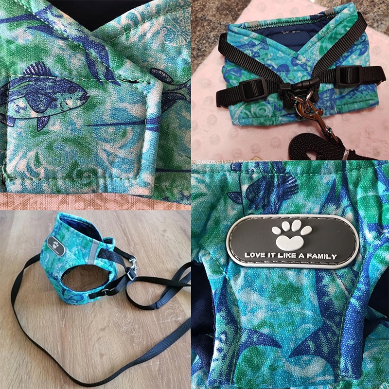 Winter Dog Harness Vest Collar with Leash Set Pet Walking Harness Adjustable Cat Led Reflective — image 4