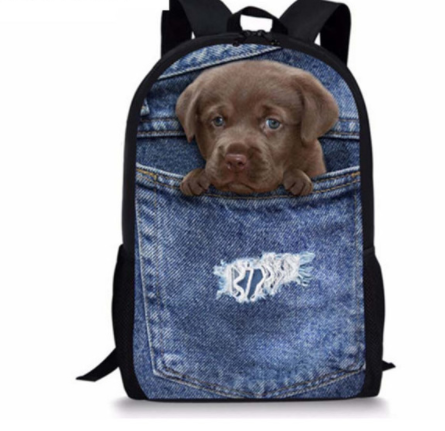 Mochila de Gato para Niños - Cómica con Animales 3D en Denim para Chicos y Chicas — imagen 21