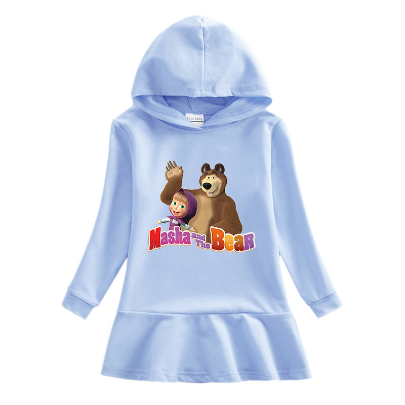 Girls hooded sweatshirt dress Martha and bear — image 2