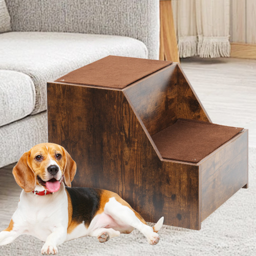 Cama de Perro con Escalera Removible para Mascotas, Plataforma Multinivel con Ventana y Asiento con Almohada y Puntero para Gatos — imagen 2