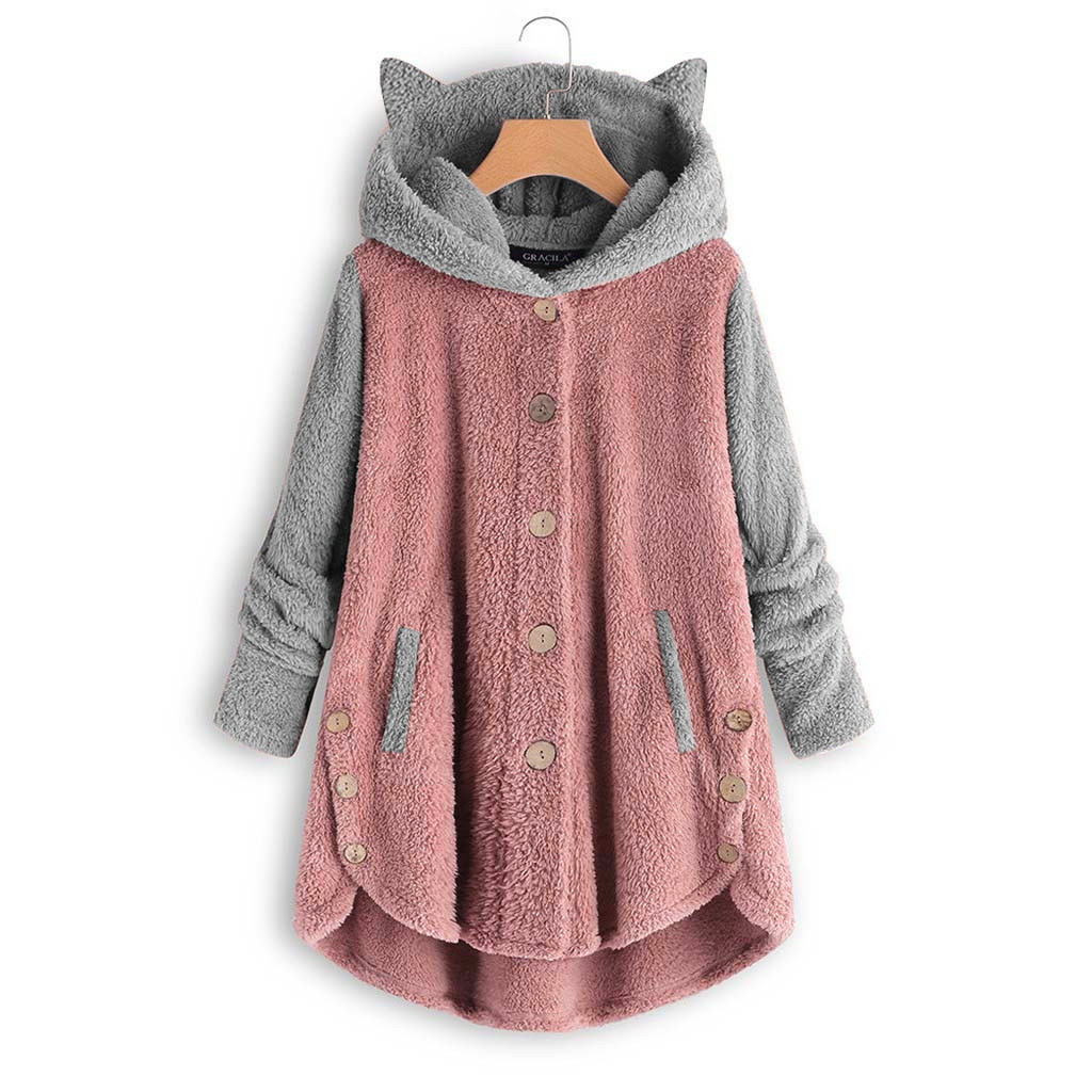 Chaleco de orejas de gato con capucha y botones — imagen 1