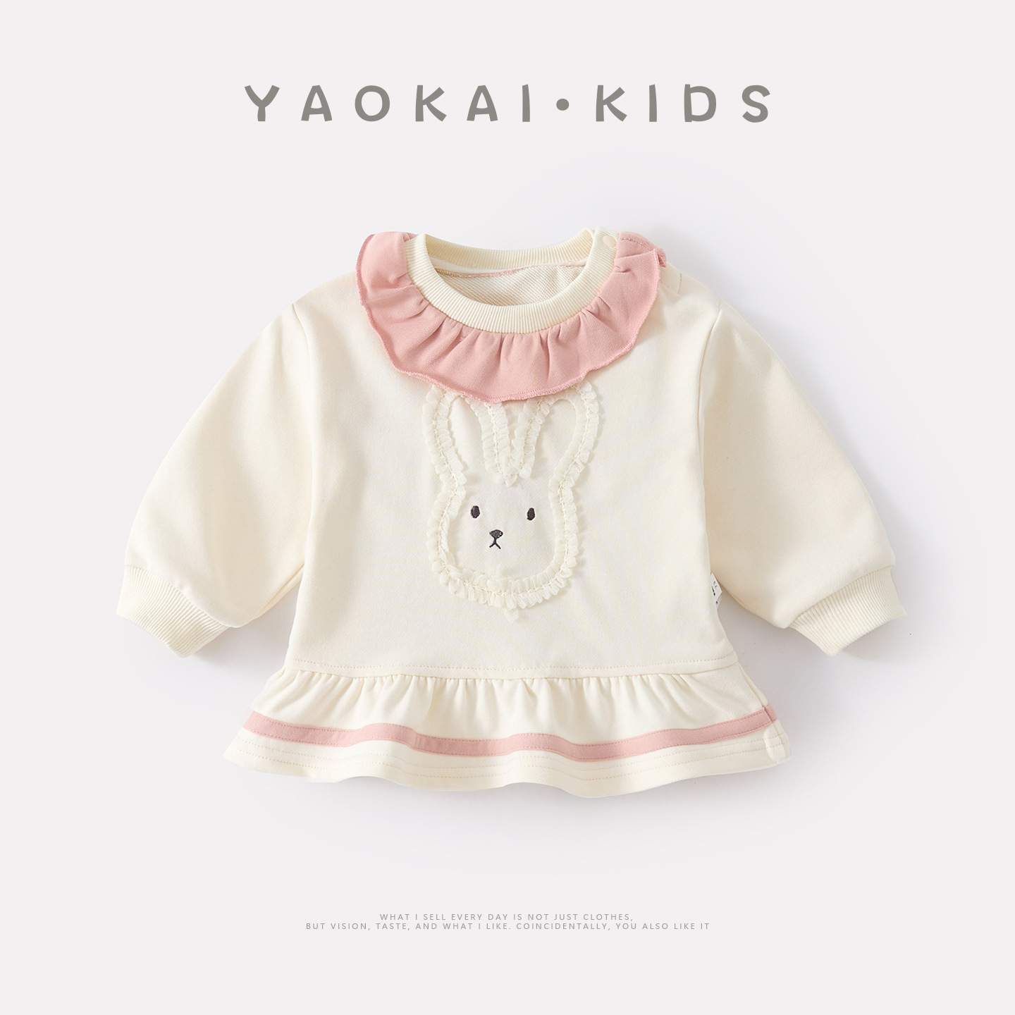 Cute Rabbit Long Sleeve Top for Baby Girls Sweet Cartoon Hoodie Sweatshirt — image 7