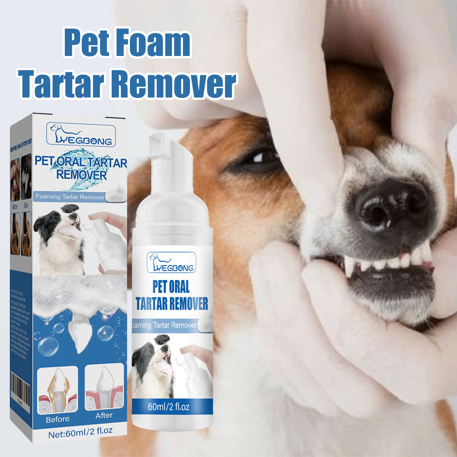 Yegbong Pet Tartar Remover, Removing Dental Calculus Yellow Teeth Halitosis Cleaning Teeth Mouth Foam Cleaner — image 4
