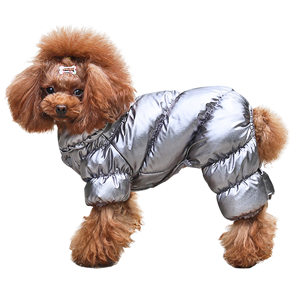 Puppy Cotton Coat Pomeranian Bichon Pet Clothes Dog Clothes Small Dog Teddy Four-Legged Clothes Autumn And Winter Windproof Clothing — image 3