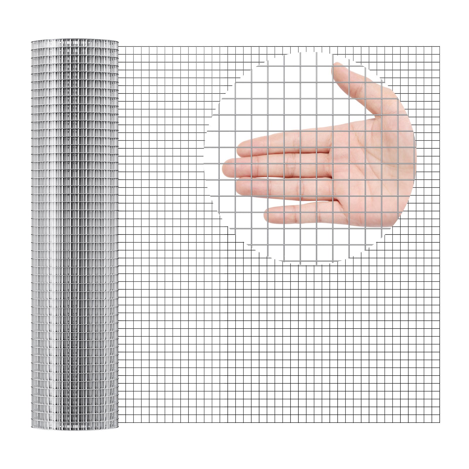 Malla de Hardware, 1/2 pulgada 24" x 25 pies 19 gage, Galvanización a Fuego, Rodillo de Malla de Alambre para Cages de Conejos, Jardín y Pequeños Roedores — imagen 1