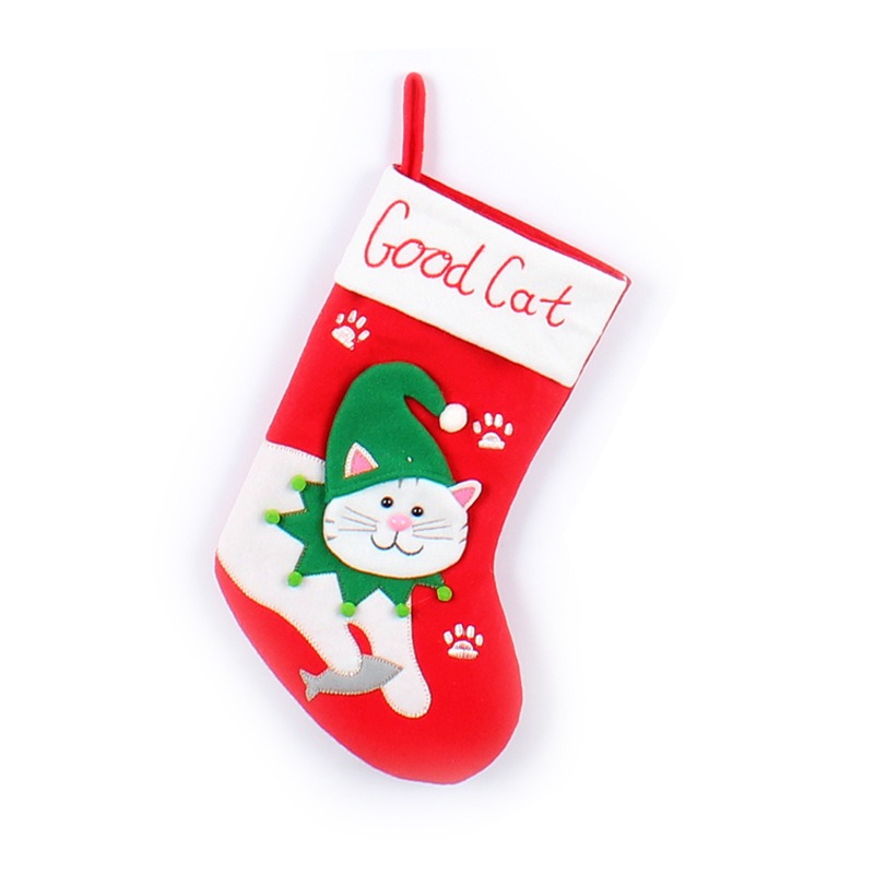 Cute Cat and Dog Christmas Socks Cartoon Christmas Socks Pendant Christmas Tree Gift Bag Decorative Socks — image 5