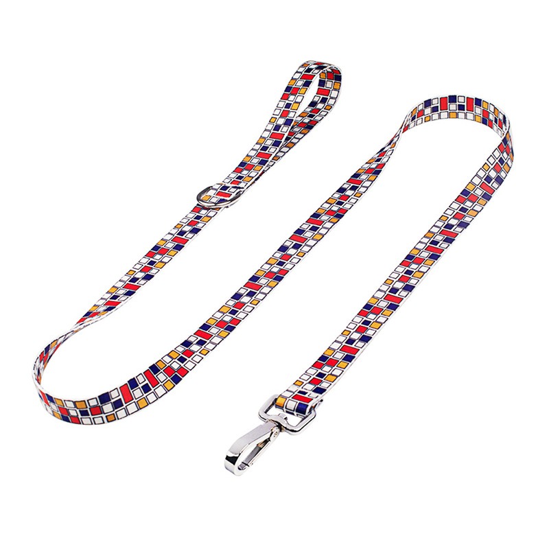 New Printed Pet Collar DIY Engraved Printed Polyester Dog Collar Traction Rope Leash — image 9