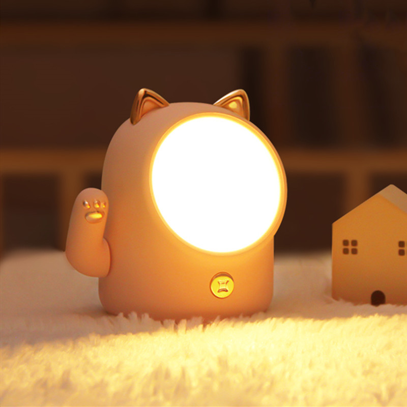 Lucky Cat Night Light USB Charging Stepless Dimming Led Touch Cat Night Light Bedroom Baby Feeding Bedside Light — image 1