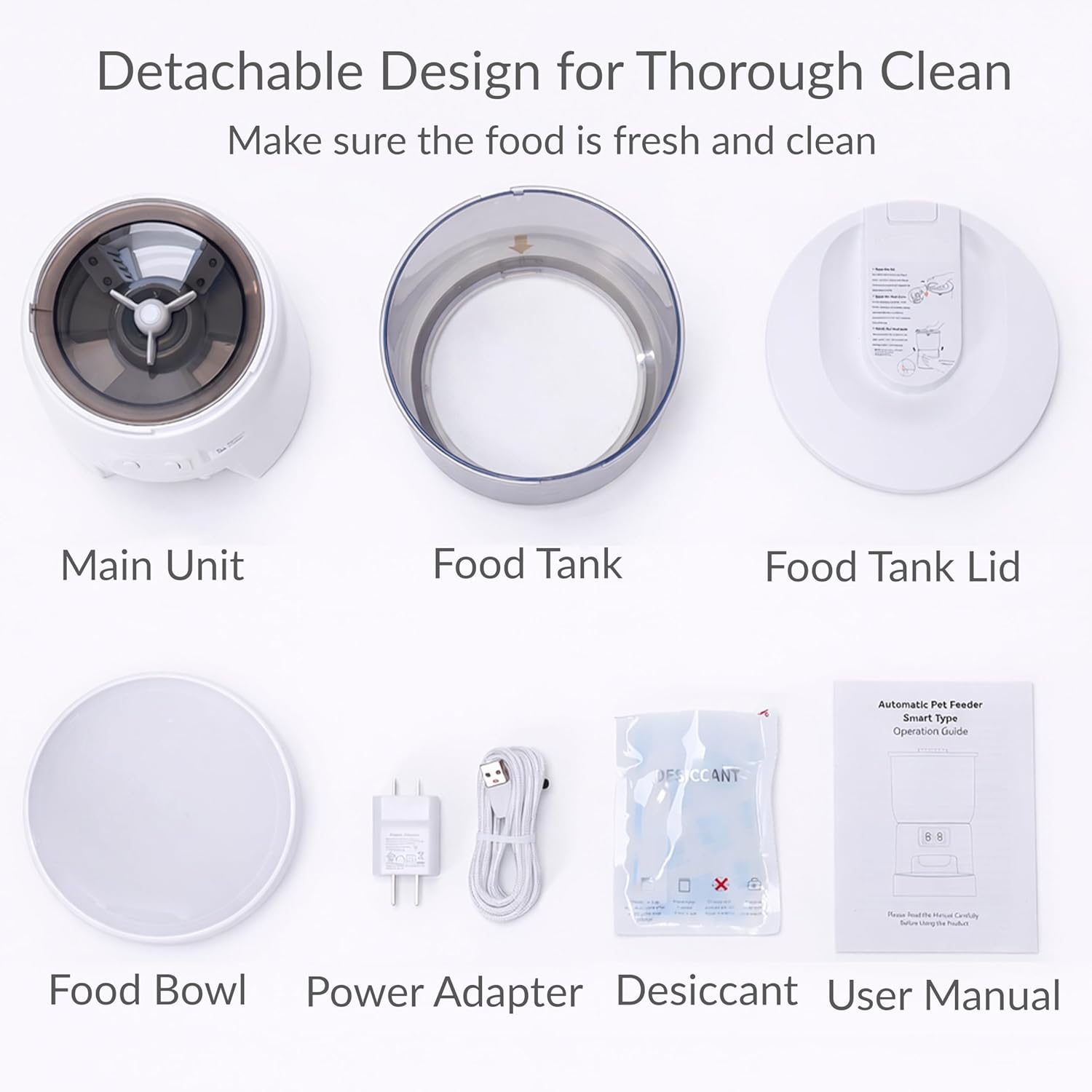 Wi-Fi Automático de Alimentación para Gatos, Dispensador Seco Programable con Aplicación, Control Preciso de Porciones, Hasta 10 Comidas Diarias, Fuente de Alimentación Doble, Adecuado para Gatos y Pequeños Perros — imagen 14