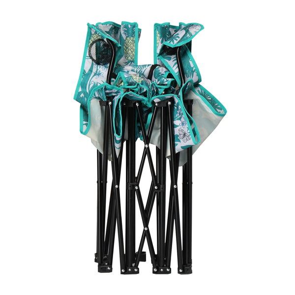 Pineapple Pattern Fishing Chair Iron Bracket Oxford Cloth 85kg With Sun Umbrella — imagen 3