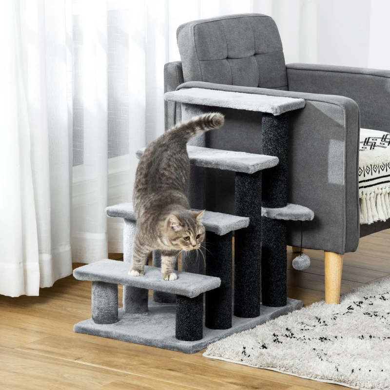 Cat Tree, Cat Tower Cat Stair Steps With Scratching Post, Hanging Play Ball For High Bed, Sofa, Indoor Outdoor — image 5