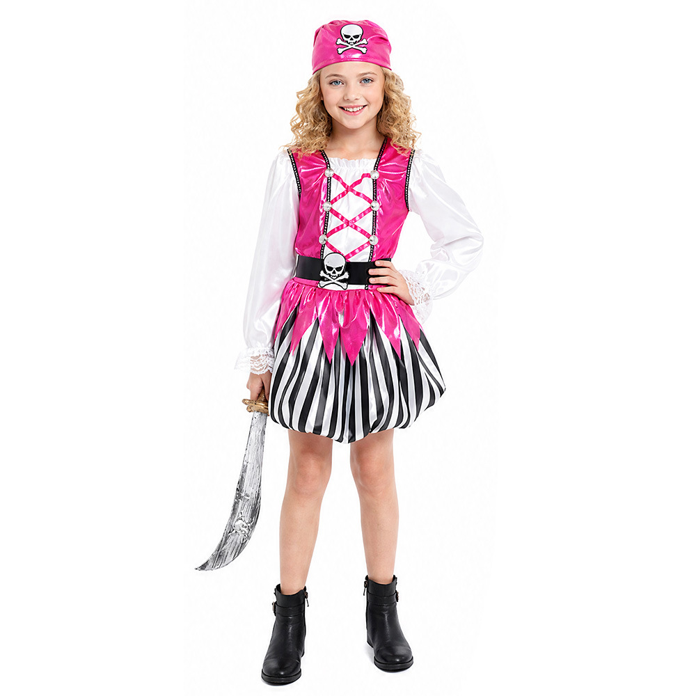Halloween Kids Cosplay Costume Girl Party Pirate Outfit Caribbean Jack Sparrow Costume — imagen 1